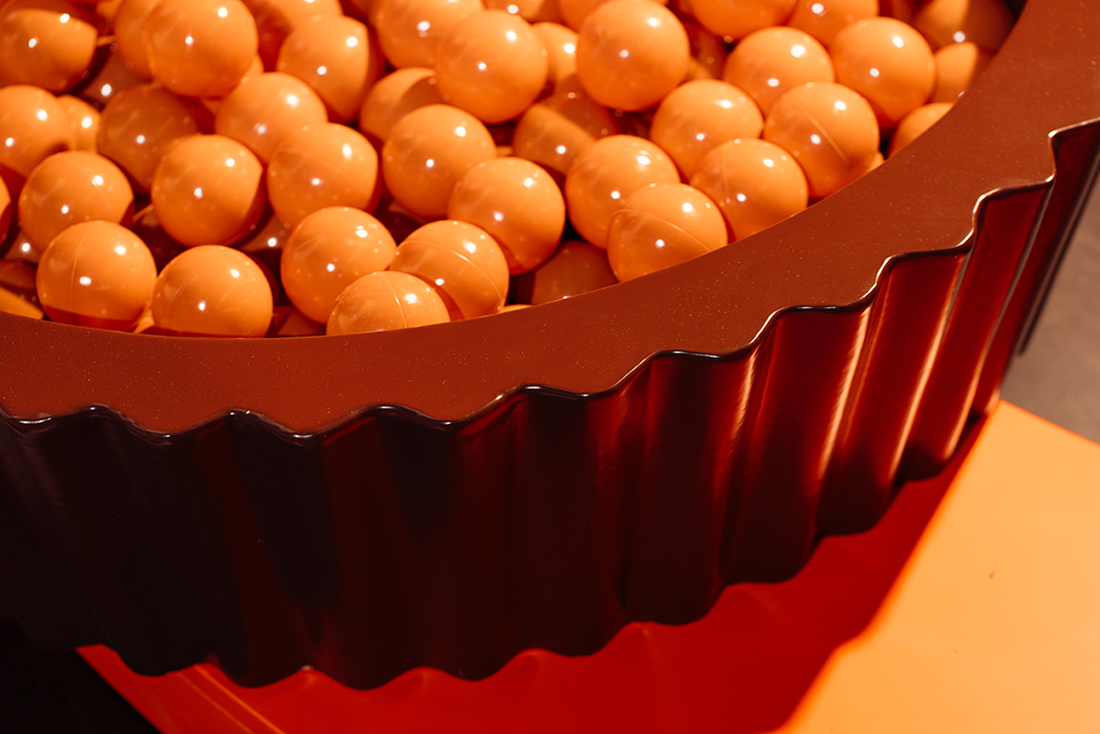 REESE'S peanut butter cup filled with peanut butter 'balls'.